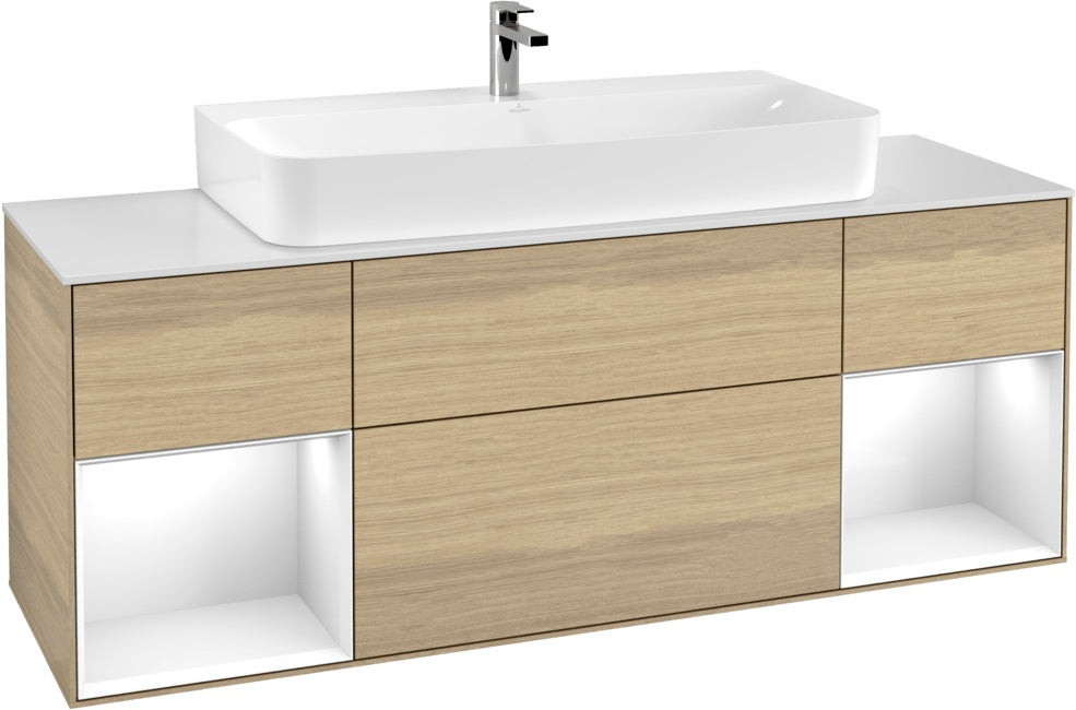 Villeroy & Boch Finion Waschtischunterschrank 1600 mm Glossy White Lacquer mit Beleuchtung