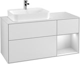 Villeroy & Boch Waschtischunterschrank Finion F401G 1200 mm Glossy White Lacquer mit Beleuchtung