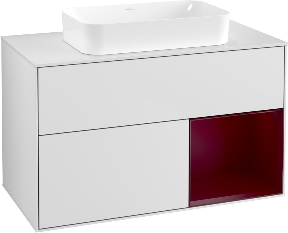 Villeroy & Boch Finion Waschtischunterschrank 1000 mm Glossy White Lacquer mit LED-Beleuchtung