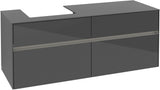 Villeroy & Boch Waschtischunterschrank Collaro C074 B0 1400 mm Glossy Grey mit Beleuchtung