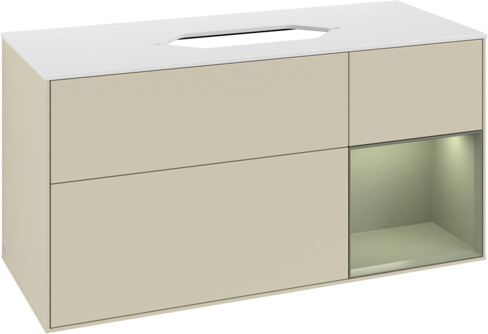 Villeroy & Boch Finion Waschtischunterschrank G711G Black Matt Lacquer 1200 mm mit Beleuchtung