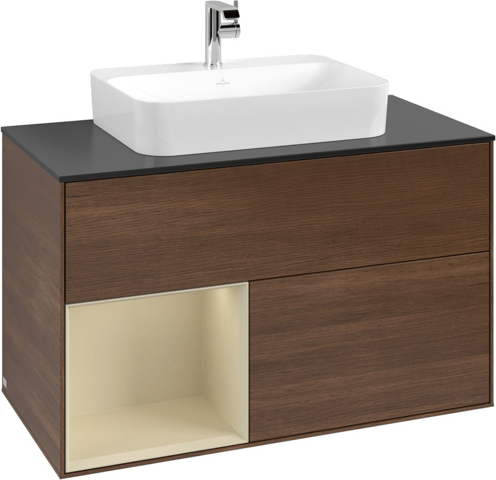 Villeroy & Boch Finion Waschtischunterschrank 1000 mm Glossy White Lacquer mit LED-Beleuchtung
