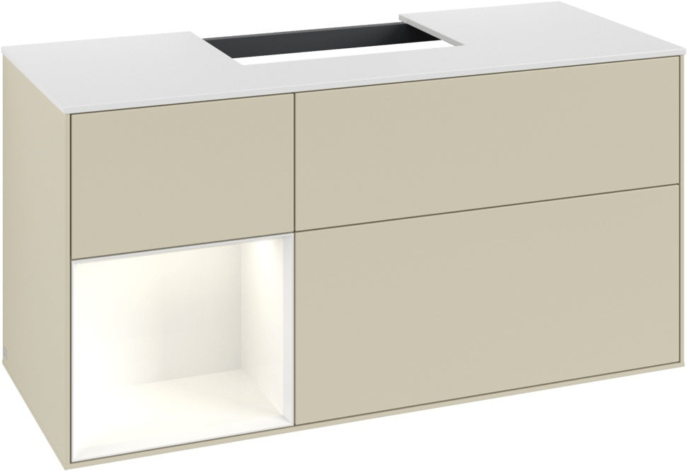 Villeroy & Boch Finion Waschtischunterschrank G161G 1200 mm Glossy White Lacquer mit LED-Beleuchtung