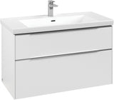 Villeroy & Boch Subway 3.0 Waschtischunterschrank C570L0 Brilliant White mit LED-Beleuchtung und SoftClosing
