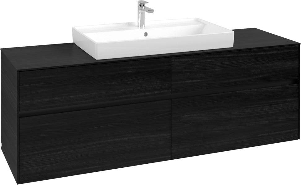 Villeroy & Boch Waschtischunterschrank Collaro C028 B0 1600 mm Black Oak mit Beleuchtung