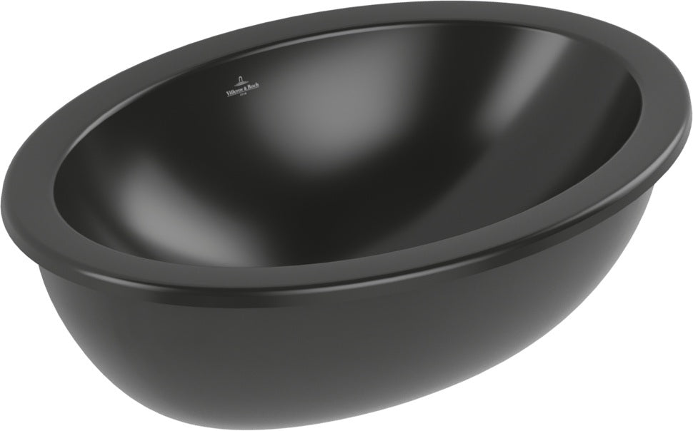 Villeroy & Boch Unterbauwaschbecken Loop & Friends Oval Pure Black CeramicPlus 560 mm