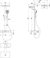 Villeroy & Boch Duschsystem Infinity Showers TVS1100 – Eckig, Chrom, mit Thermostat & Glasablage