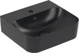 Villeroy & Boch Handwaschbecken Finion 436443R7 – 430 x 390 mm, Pure Black CeramicPlus, TitanCeram, wandhängend