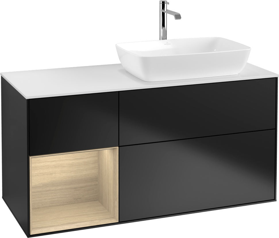 Villeroy & Boch Finion Waschbeckenunterschrank 1200 mm Glossy White Lacquer mit Beleuchtung