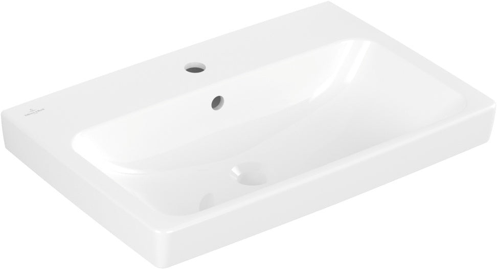 Villeroy & Boch Architectura Wandwaschbecken 650 x 445 mm Weiß Alpin – Rechteck, 1 Hahnloch, mit Überlauf