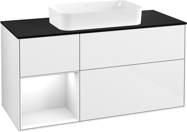 Villeroy & Boch Finion Waschtischunterschrank 1200 mm Glossy White Lacquer mit LED-Beleuchtung