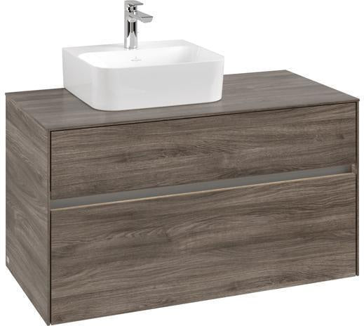 Villeroy & Boch Waschbeckenunterschrank Collaro 1000 mm Stone Oak mit LED-Beleuchtung