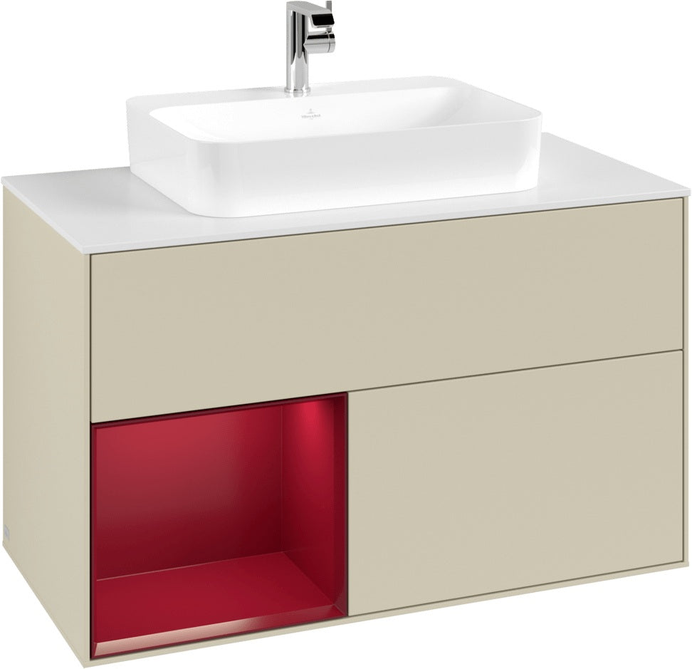 Villeroy & Boch Finion Waschtischunterschrank 1000 mm White Matt Lacquer mit LED-Beleuchtung