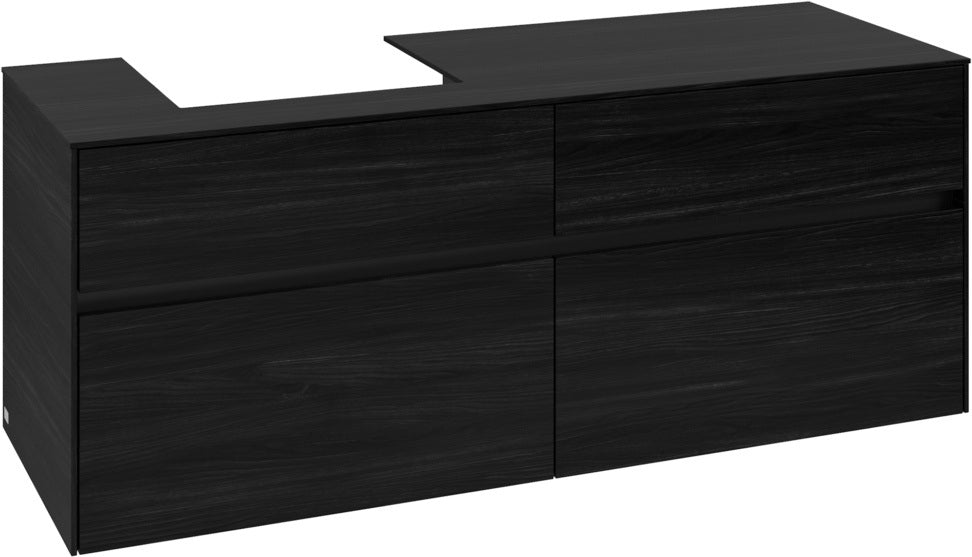 Villeroy & Boch Waschtischunterschrank Collaro C074 B0 1400 mm Black Oak mit LED-Beleuchtung und SoftClosing
