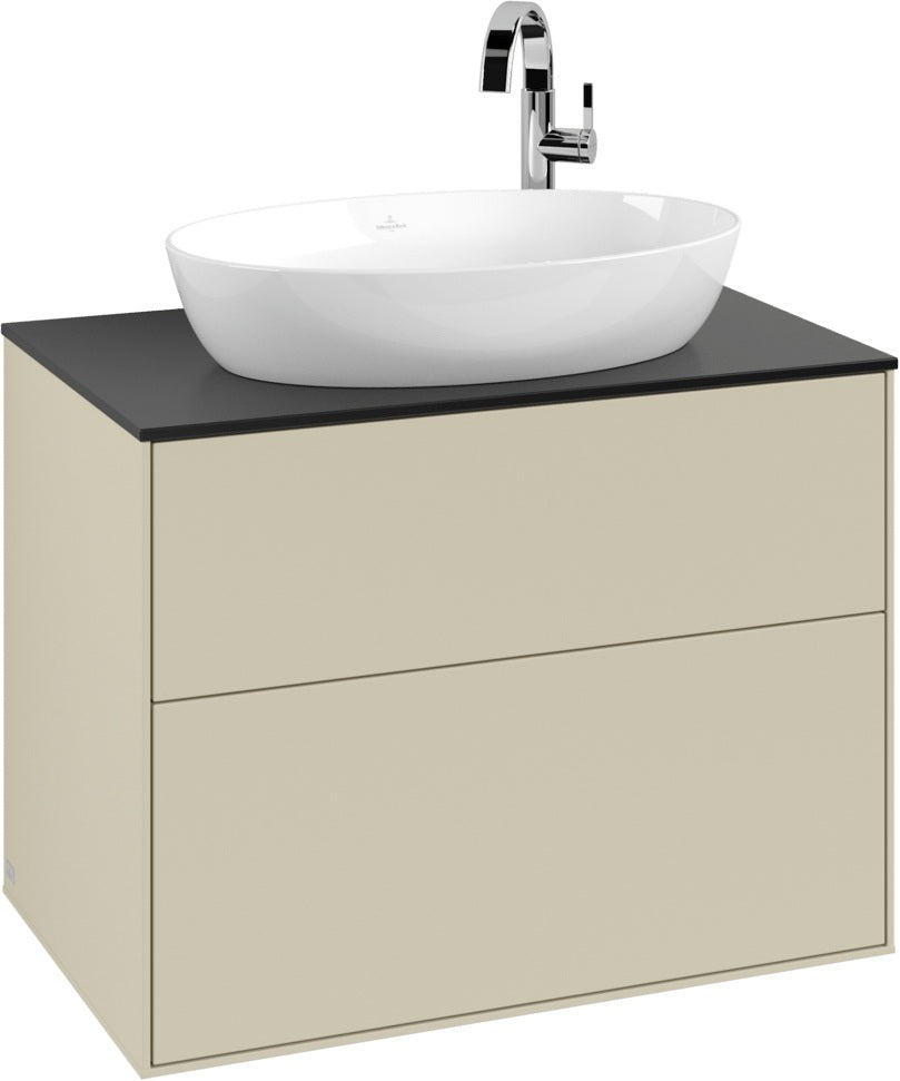 Villeroy & Boch Finion Waschbeckenunterschrank F87200GF – 800 mm, Glossy White Lacquer, mit Push-to-open