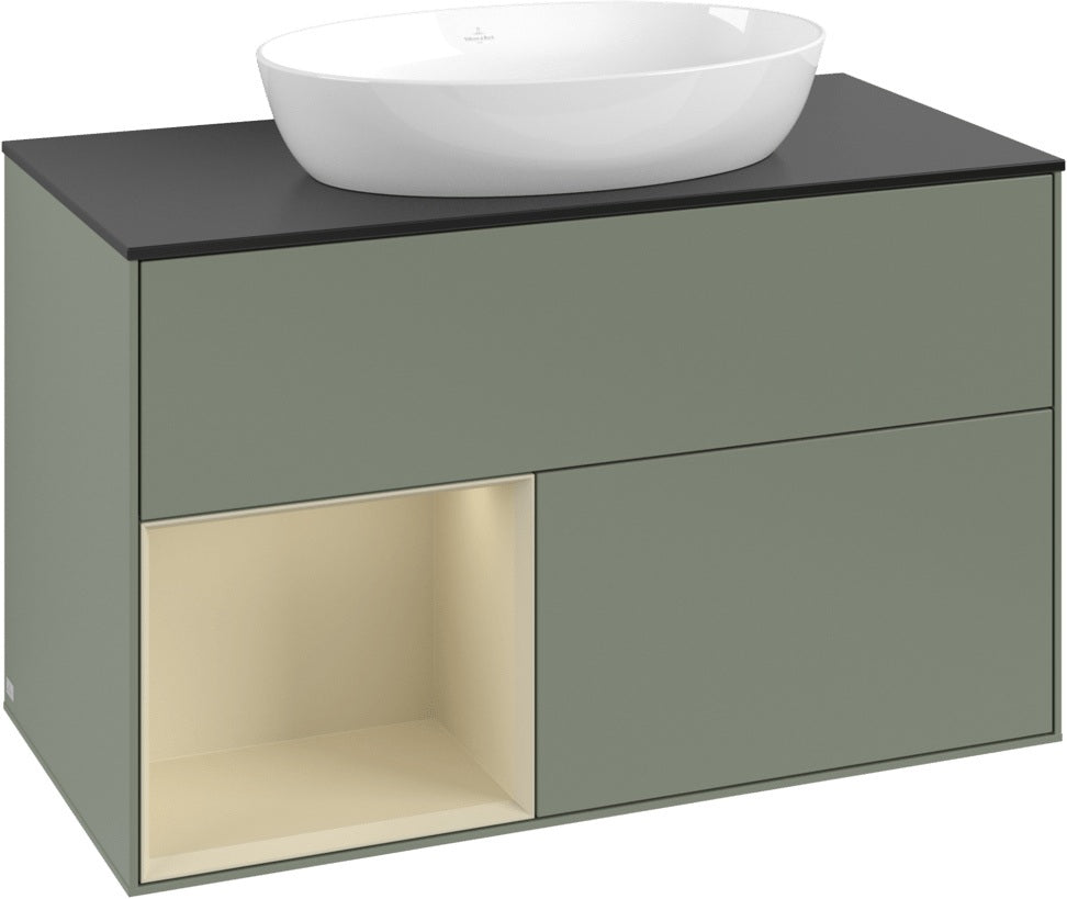 Villeroy & Boch Waschtischunterschrank Finion FA12G 1000 mm Glossy White Lacquer mit Beleuchtung
