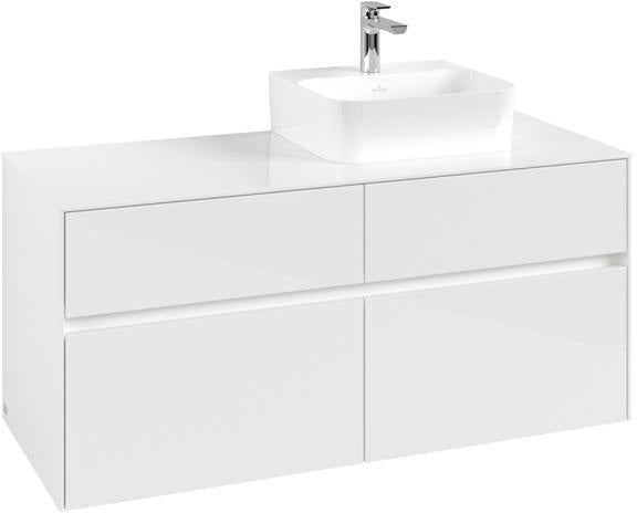 Villeroy & Boch Waschbeckenunterschrank Collaro C099B0 1200 mm Glossy White mit Beleuchtung