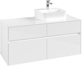 Villeroy & Boch Waschbeckenunterschrank Collaro C099B0 1200 mm Glossy White mit Beleuchtung