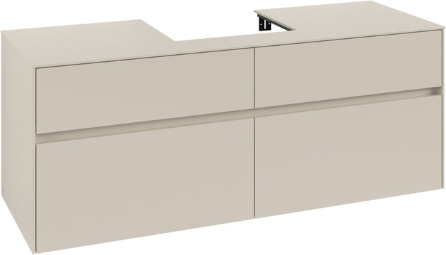 Villeroy & Boch Waschtischunterschrank Collaro C07300 1400 mm Cashmere Grey mit 4 Auszügen