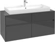 Villeroy & Boch Waschtischunterschrank Collaro C091 Glossy Grey 1200 mm mit 4 Auszügen