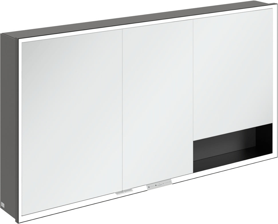 Villeroy & Boch Spiegelschrank My View+ B48110 1000 mm Graphite mit LED-Beleuchtung und SoftClosing