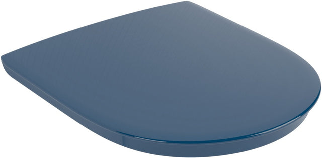 Villeroy & Boch WC-Sitz ViCare 9M7261 – Oval, Duroplast, AntiBac, Edelstahl-Scharniere, Blue