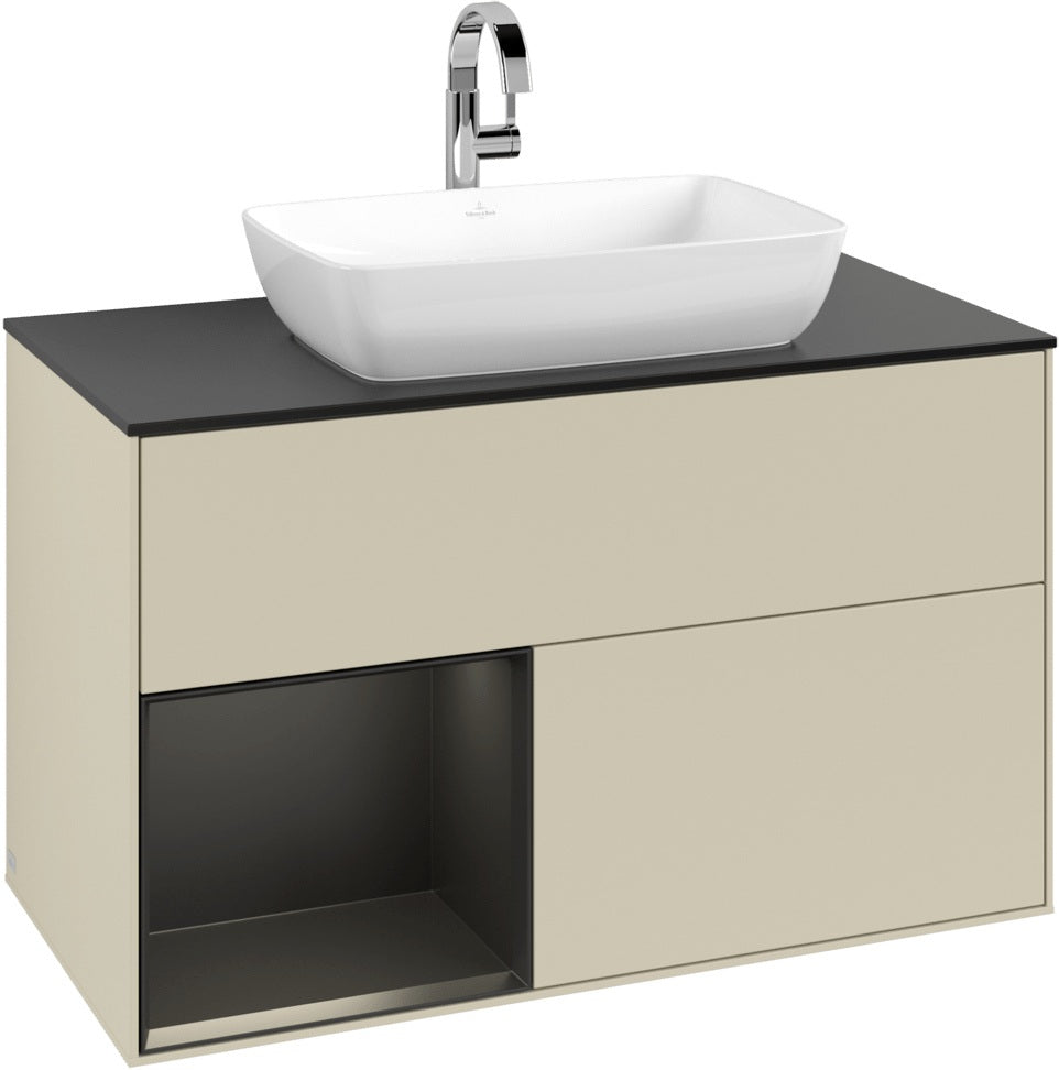 Villeroy & Boch Finion Waschbeckenunterschrank Glossy White mit Beleuchtung, 1000 mm