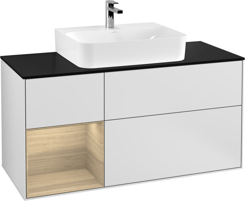 Villeroy & Boch Finion Waschbeckenunterschrank 1200 mm Glossy White mit Beleuchtung