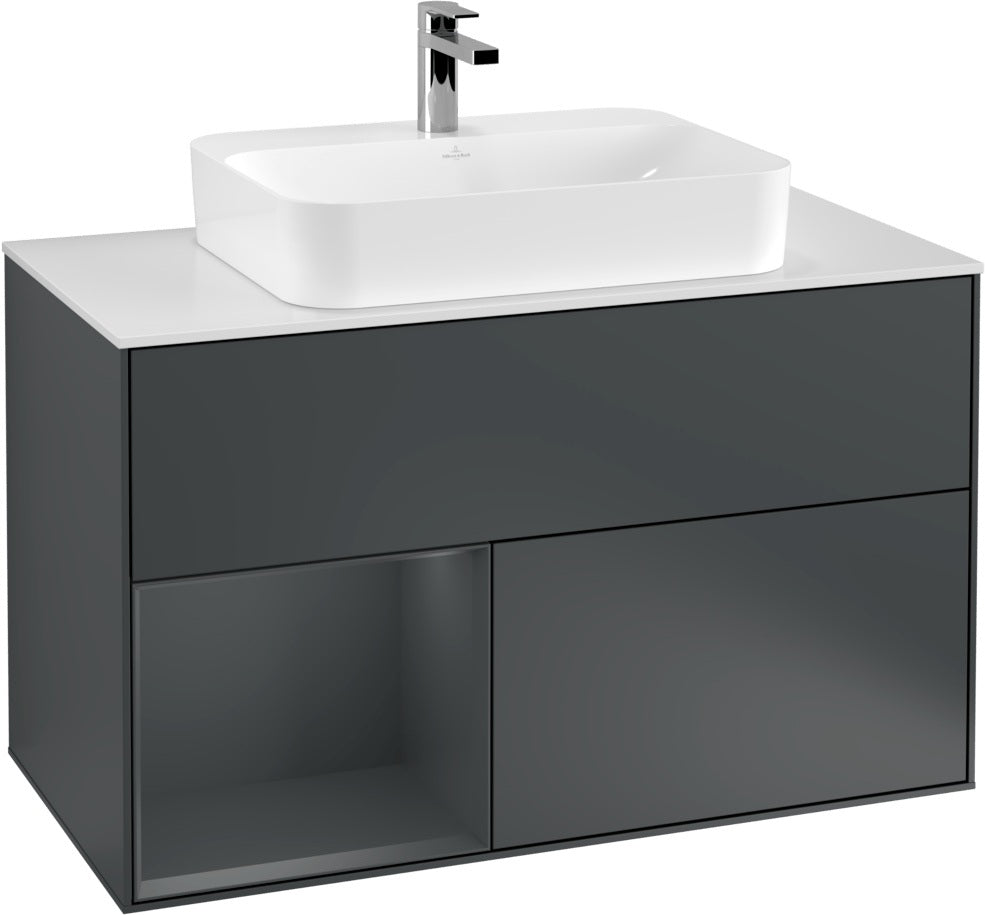 Villeroy & Boch Finion Waschtischunterschrank 1000 mm White Matt Lacquer mit LED-Beleuchtung
