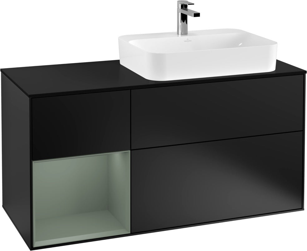 Villeroy & Boch Finion Waschbeckenunterschrank 1200 mm Glossy White Lacquer mit Beleuchtung