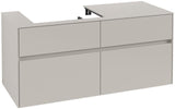 Villeroy & Boch Collaro Waschtischunterschrank 1200 mm, 4 Auszüge, Soft Grey, Becken links