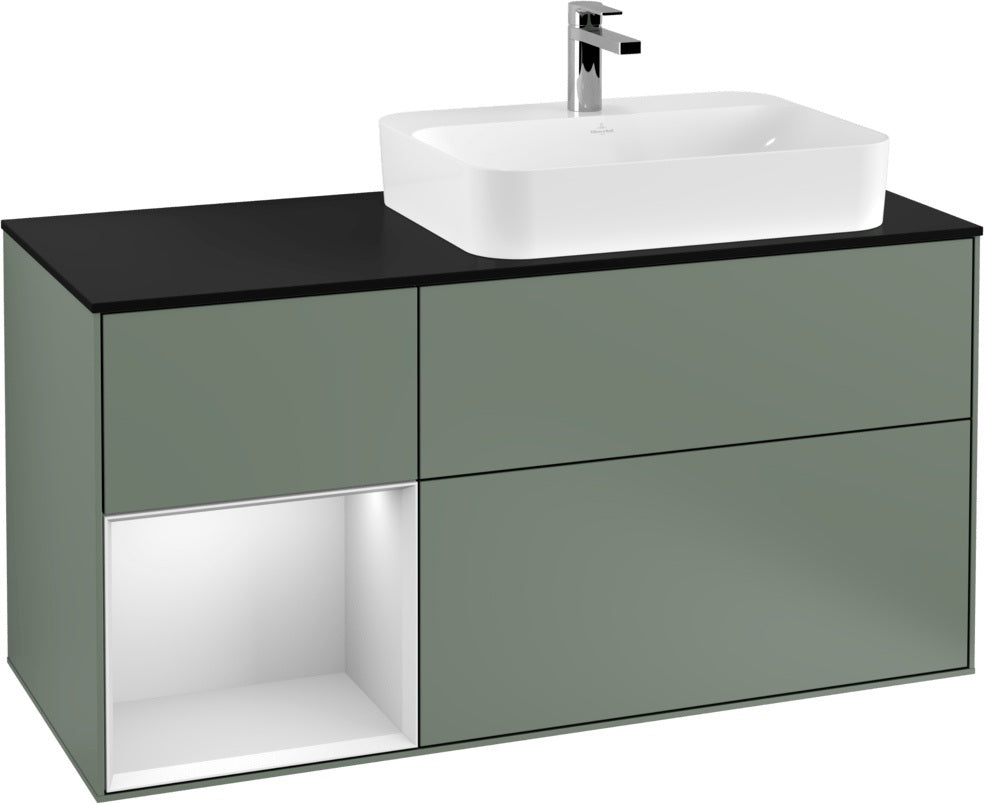 Villeroy & Boch Finion Waschbeckenunterschrank 1200 mm Glossy White Lacquer mit Beleuchtung