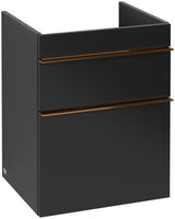 Villeroy & Boch Waschtischunterschrank VENTICELLO 466 mm Eiche Santana Oak mit 2 Auszügen und Griffleiste in Chrom