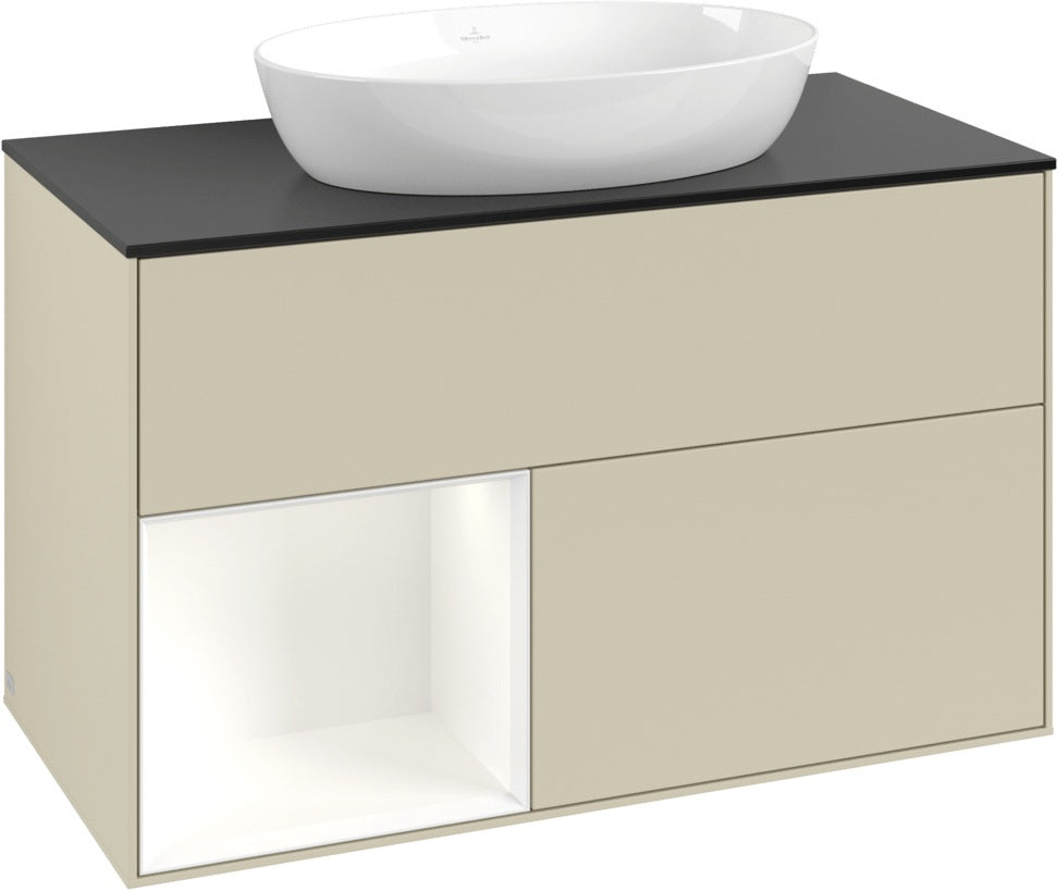 Villeroy & Boch Finion Waschtischunterschrank 1000 mm Glossy White Lacquer mit Beleuchtung