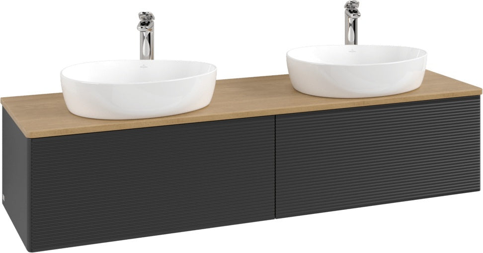 Villeroy & Boch Antao Waschtischunterschrank 1600 mm Anthrazit Matt mit 2 Auszügen