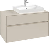 Villeroy & Boch Collaro Waschbeckenunterschrank 1000 mm Cashmere Grey mit LED-Beleuchtung und SoftClosing