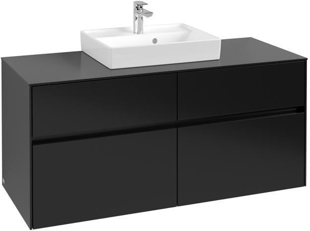 Villeroy & Boch Collaro Waschtischunterschrank 1200 mm mit 4 Auszügen in Black Matt Lacquer