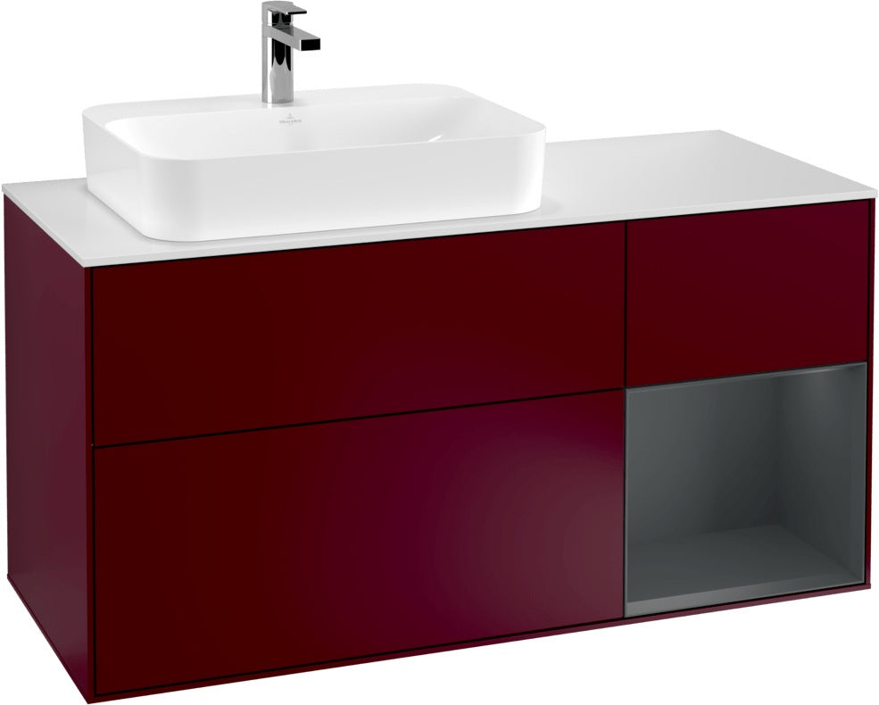 Villeroy & Boch Waschtischunterschrank Finion F401G 1200 mm Glossy White Lacquer mit Beleuchtung