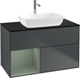 Villeroy & Boch Finion Waschbeckenunterschrank Glossy White mit Beleuchtung, 1000 mm