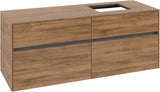 Villeroy & Boch Waschtischunterschrank Collaro C133 Kansas Oak 1400 mm, 4 Auszüge, Becken rechts