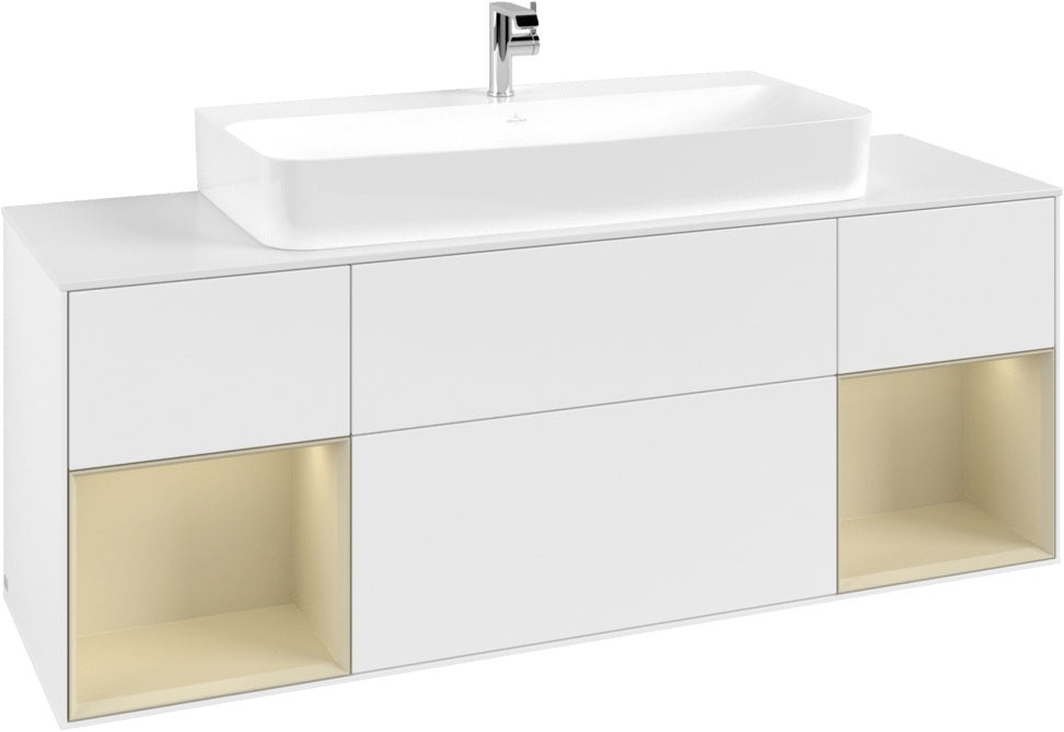 Villeroy & Boch Finion Waschtischunterschrank 1600 mm Glossy White Lacquer mit LED-Beleuchtung