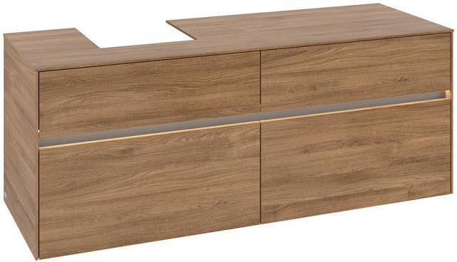 Villeroy & Boch Waschtischunterschrank Collaro 1400 mm Kansas Oak mit Beleuchtung & SoftClosing
