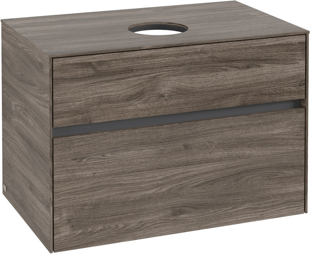 Villeroy & Boch Waschtischunterschrank Collaro C037 800 mm Stone Oak – Eckig, 2 Auszüge, SoftClosing