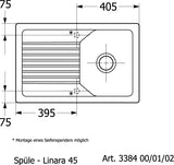 Villeroy & Boch Einbauspüle Linara 45 800x510mm Rechteck TitanCeram CeramicPlus