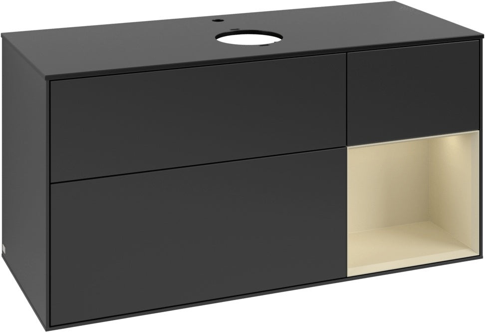 Villeroy & Boch Finion Waschbeckenunterschrank 1200 mm Glossy White Lacquer mit Beleuchtung