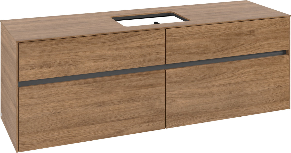 Villeroy & Boch Waschtischunterschrank Collaro C12000 1600 mm Kansas Oak mit 4 Auszügen