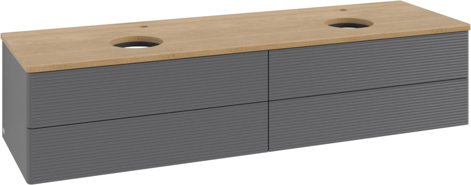 Villeroy & Boch Antao Waschtischunterschrank 1600 mm Anthracite Matt mit LED-Beleuchtung