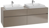 Villeroy & Boch Collaro Waschtischunterschrank 1600 mm mit LED-Beleuchtung und 4 Auszügen in Black Matt Lacquer