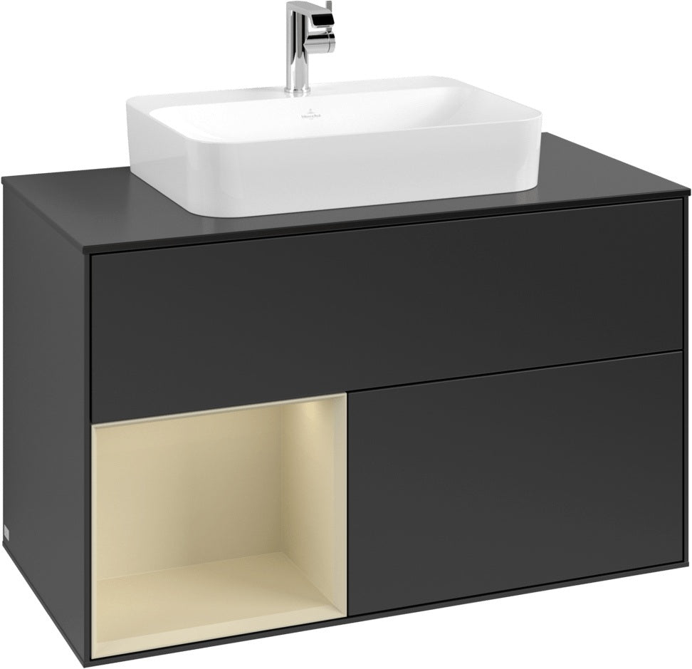 Villeroy & Boch Finion Waschtischunterschrank 1000 mm Glossy White Lacquer mit LED-Beleuchtung