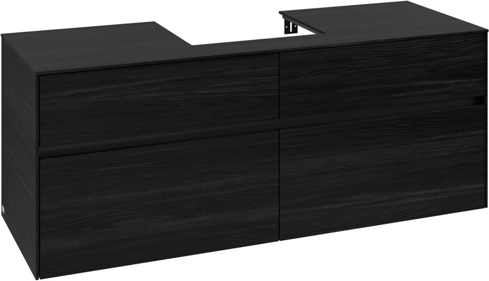 Villeroy & Boch Waschtischunterschrank Collaro C073 1400 mm Black Oak mit 4 Auszügen und Push-Open